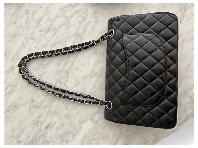 Borsa a mano Chanel Timeless in pelle di agnello nera Nero - vista 6