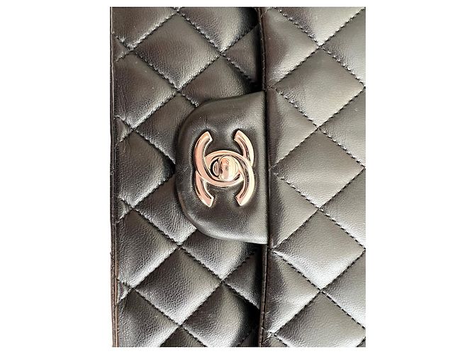 Borsa a mano Chanel Timeless in pelle di agnello nera Nero - vista 8