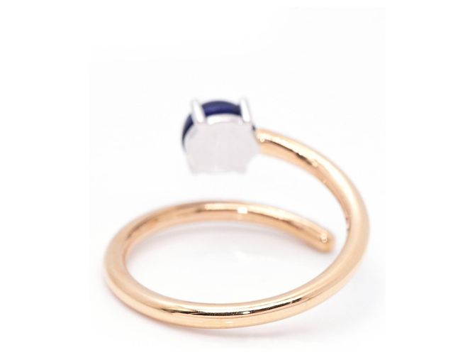 Autre Marque Anello con zaffiro, oro e diamanti Blu navy - vista 3
