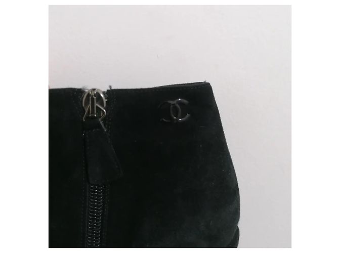 Cambon Stivaletti Chanel neri in scamosciato e vernice Nero - vista 3