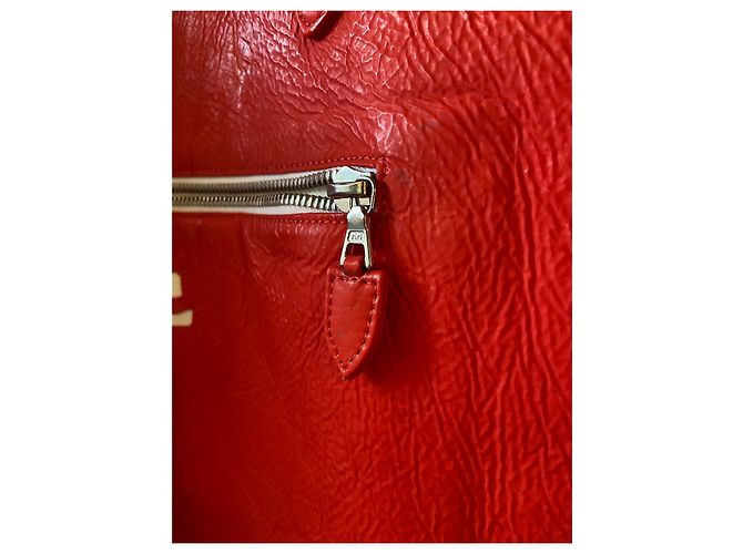 Borsa a mano Courreges in vinile rosso - vista 10