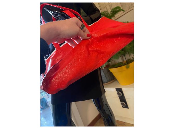 Borsa a mano Courreges in vinile rosso - vista 3