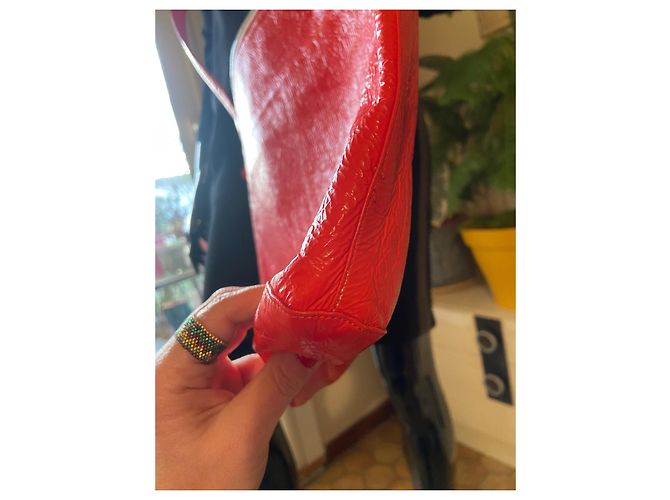 Borsa a mano Courreges in vinile rosso - vista 4