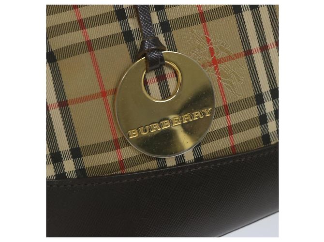 BURBERRY Borsa a Mano Nova Check Tela Beige Auth 61346 - vista 10