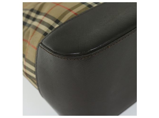 BURBERRY Borsa a Mano Nova Check Tela Beige Auth 61346 - vista 14