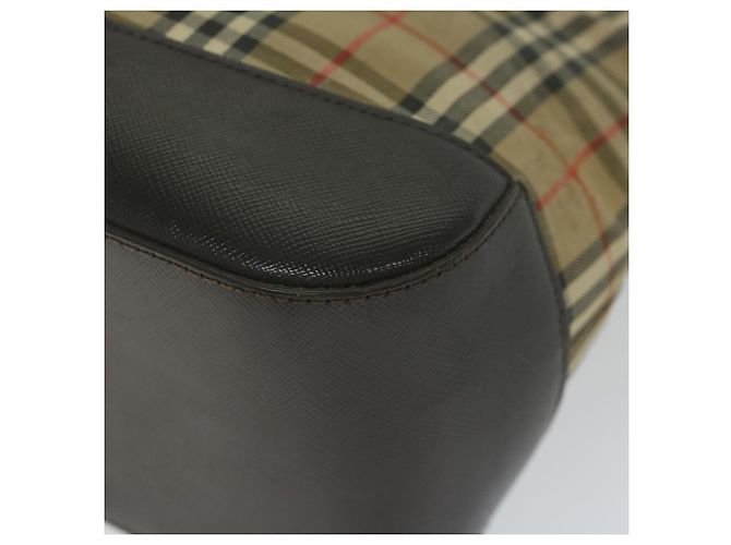 BURBERRY Borsa a Mano Nova Check Tela Beige Auth 61346 - vista 15