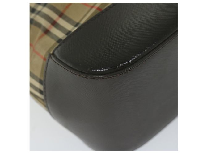 BURBERRY Borsa a Mano Nova Check Tela Beige Auth 61346 - vista 16
