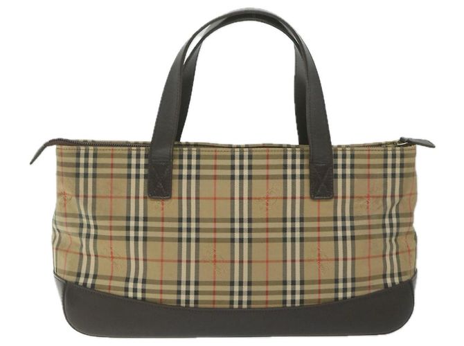 BURBERRY Borsa a Mano Nova Check Tela Beige Auth 61346 - vista 2