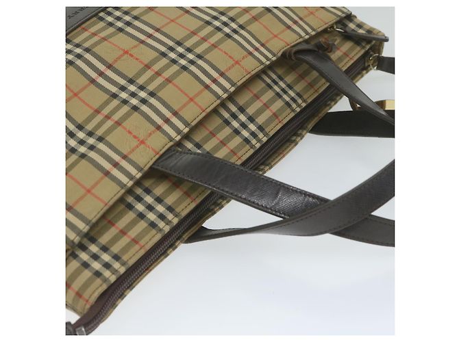 BURBERRY Borsa a Mano Nova Check Tela Beige Auth 61346 - vista 6
