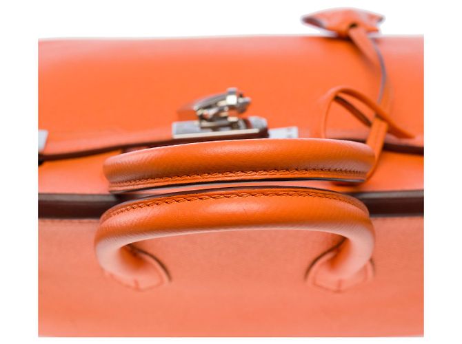 Hermès Borsa HERMES BIRKIN 25 in Pelle Arancione - 101568 - vista 10