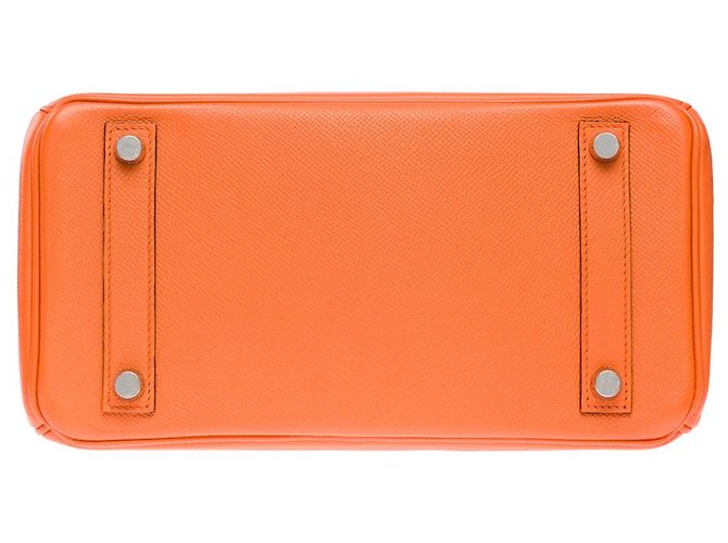 Hermès Borsa HERMES BIRKIN 25 in Pelle Arancione - 101568 - vista 11