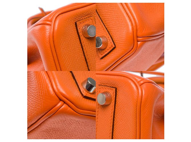 Hermès Borsa HERMES BIRKIN 25 in Pelle Arancione - 101568 - vista 12