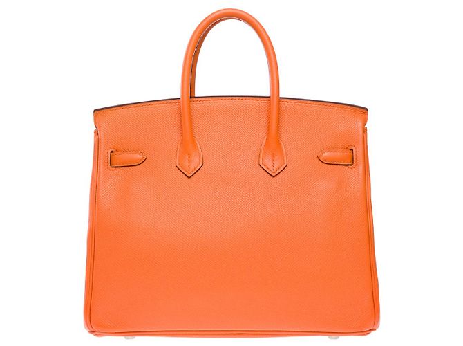 Hermès Borsa HERMES BIRKIN 25 in Pelle Arancione - 101568 - vista 4