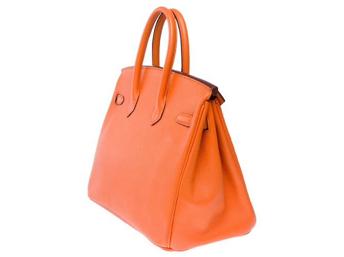 Hermès Borsa HERMES BIRKIN 25 in Pelle Arancione - 101568 - vista 6