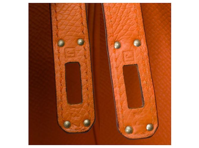 Hermès Borsa HERMES BIRKIN 25 in Pelle Arancione - 101568 - vista 8