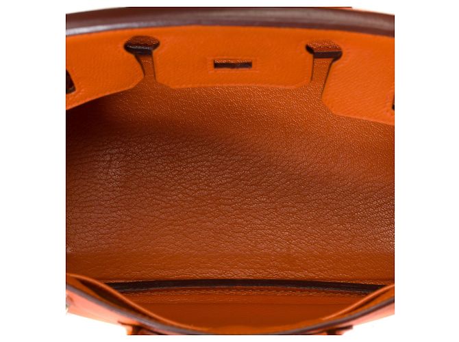Hermès Borsa HERMES BIRKIN 25 in Pelle Arancione - 101568 - vista 9