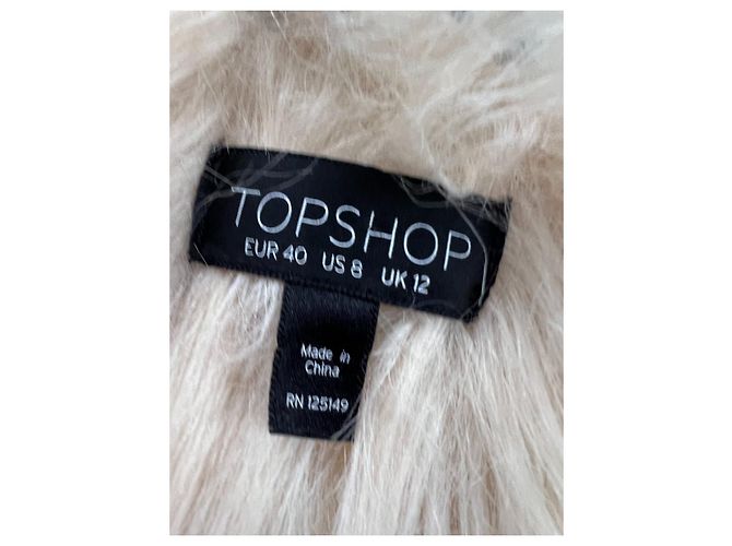 Chaleco de piel sintética Topshop Beige L - vista 4