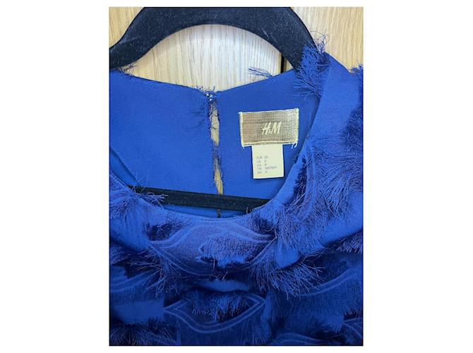 Autre Marque H&M Blusa azul oscuro con drapeado - vista 2