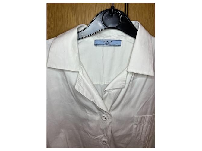 Camisa de algodón blanca Prada Blanco - vista 2