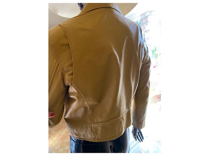 Maje Perfecto Lederjacke senf - Ansicht 3