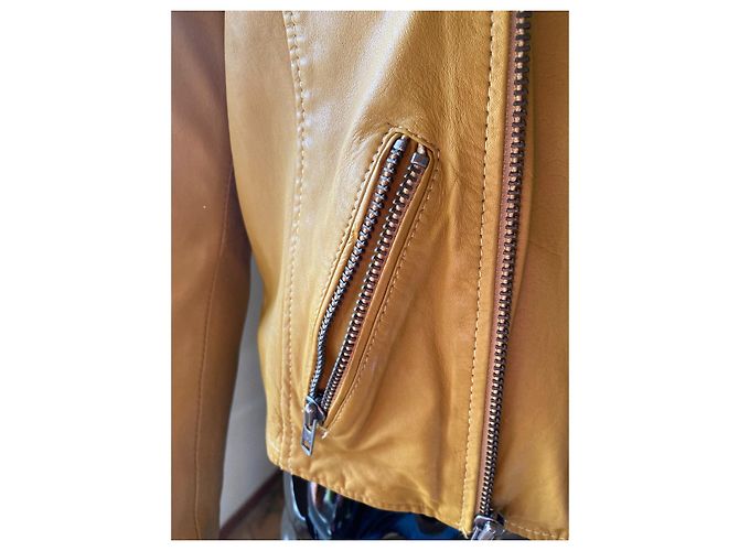 Maje Perfecto Lederjacke senf - Ansicht 4