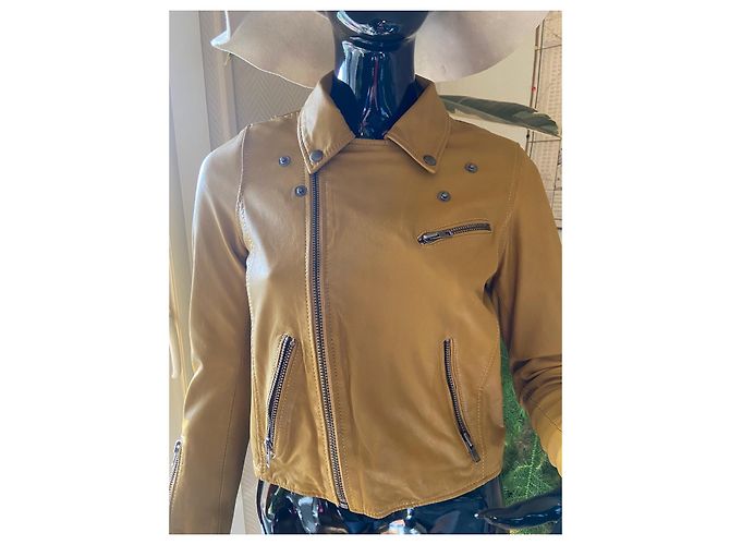Maje Perfecto Lederjacke senf - Ansicht 7