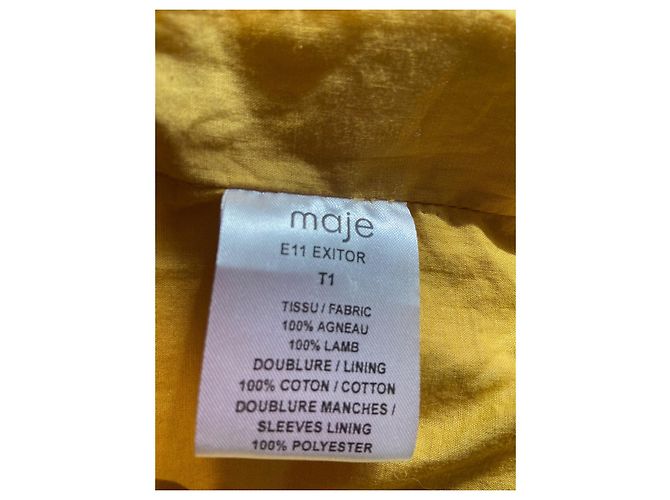 Maje Perfecto Lederjacke senf - Ansicht 9