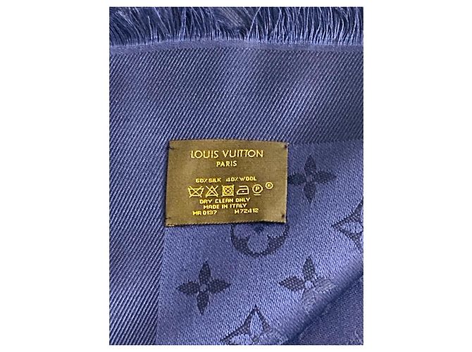 Louis Vuitton Klassischer Monogramm-Schal Mitternachtsblau Marineblau - Ansicht 5