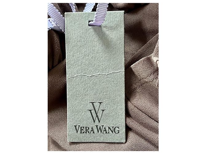 Abito da sera drappeggiato color talpa di Vera Wang Taupe - vista 5
