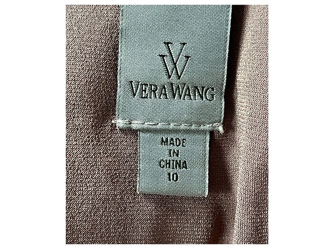 Abito da sera drappeggiato color talpa di Vera Wang Taupe - vista 7