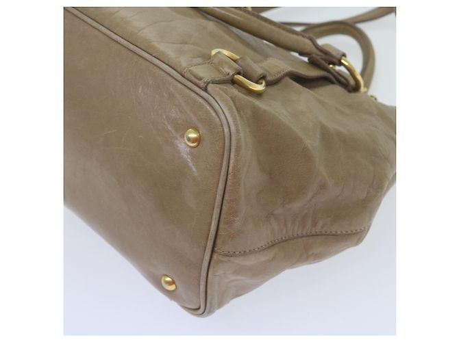 Miu Miu Borsa a Mano in Pelle 2modo Brown Auth bs10362 - vista 10