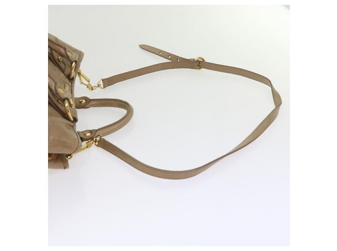 Miu Miu Borsa a Mano in Pelle 2modo Brown Auth bs10362 - vista 14