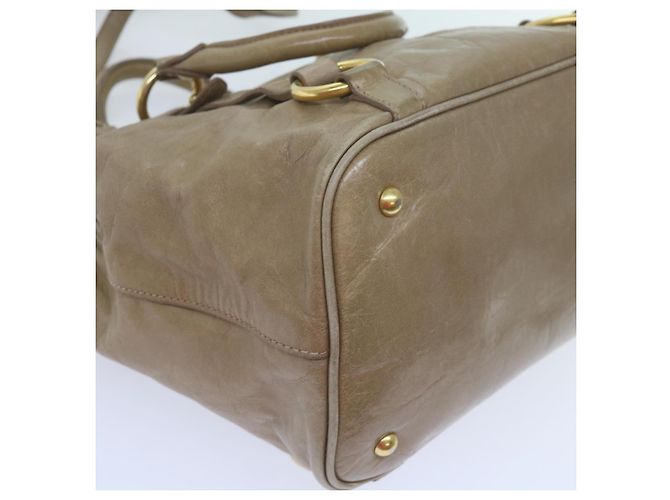 Miu Miu Borsa a Mano in Pelle 2modo Brown Auth bs10362 - vista 15