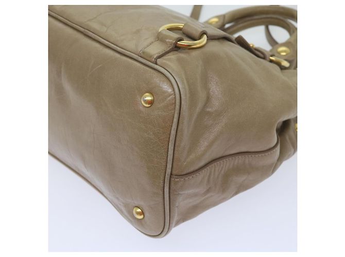 Miu Miu Borsa a Mano in Pelle 2modo Brown Auth bs10362 - vista 16