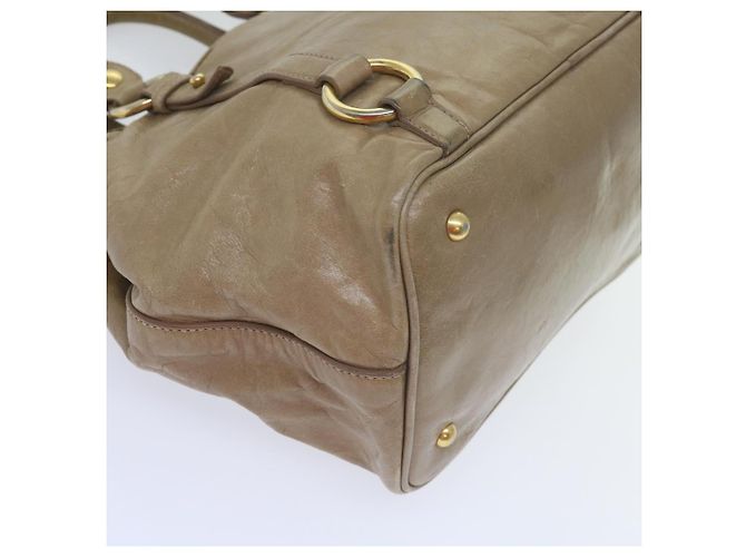 Miu Miu Borsa a Mano in Pelle 2modo Brown Auth bs10362 - vista 17