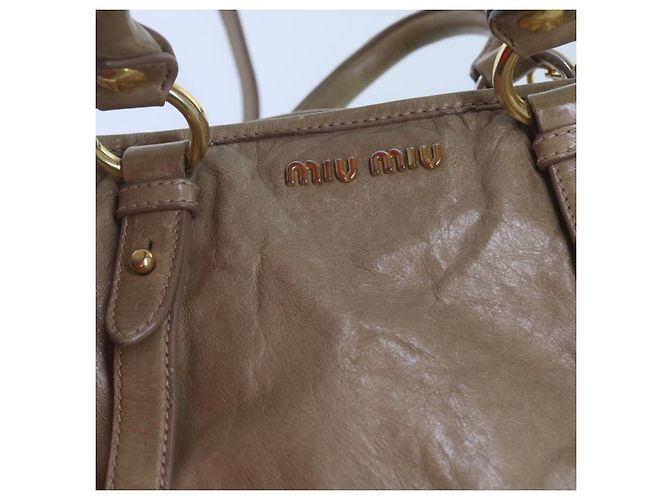 Miu Miu Borsa a Mano in Pelle 2modo Brown Auth bs10362 - vista 18