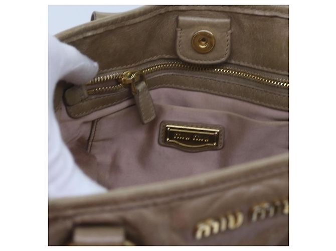 Miu Miu Borsa a Mano in Pelle 2modo Brown Auth bs10362 - vista 19