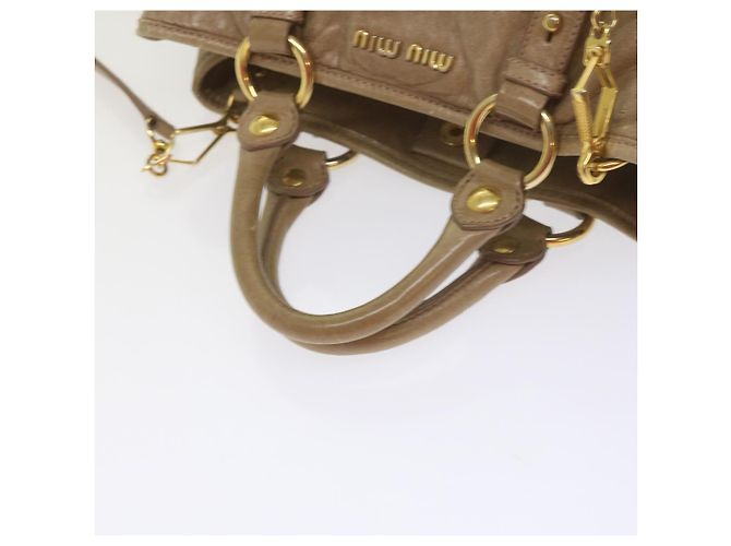 Miu Miu Borsa a Mano in Pelle 2modo Brown Auth bs10362 - vista 7