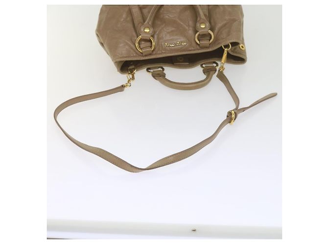 Miu Miu Borsa a Mano in Pelle 2modo Brown Auth bs10362 - vista 9