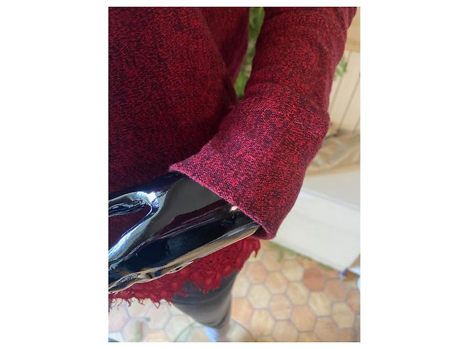 The Kooples Sport Roter Strickpullover mit Spitze Bordeaux - Ansicht 4
