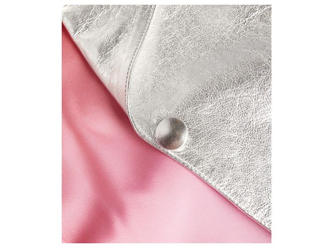 Autre Marque The Mighty Company Lederjacke Silber Metallic Größe M - Ansicht 10