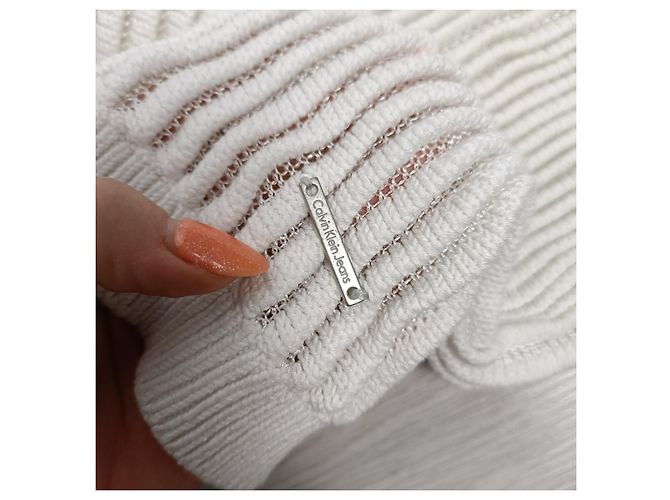 Calvin Klein Malha Branca de Algodão e Viscose M Branco - vista 4