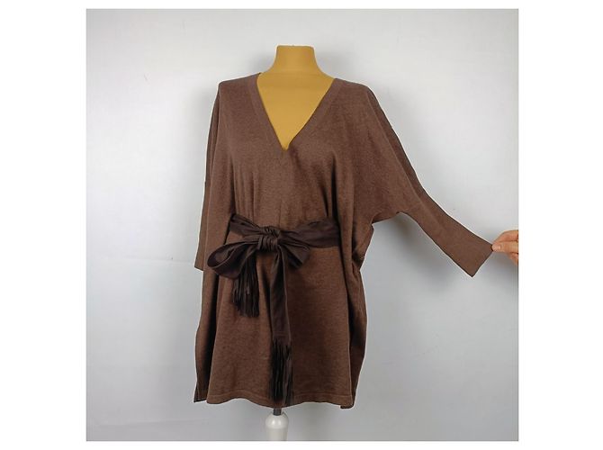 Autre Marque Gant Strickpullover Braun aus Baumwolle und Merinowolle - Ansicht 2