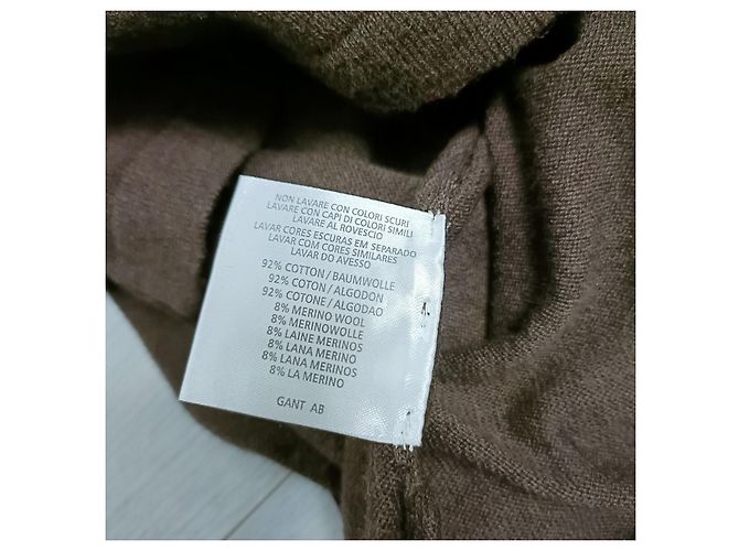 Autre Marque Gant Strickpullover Braun aus Baumwolle und Merinowolle - Ansicht 4
