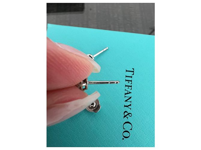 Solitaire Diamantstecker von Tiffany & Co Weiß - Ansicht 2