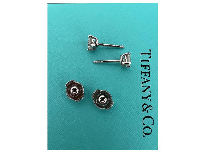Solitaire Diamantstecker von Tiffany & Co Weiß - Ansicht 3