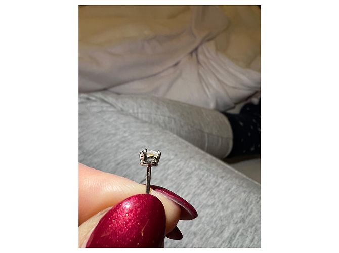 Solitaire Diamantstecker von Tiffany & Co Weiß - Ansicht 8