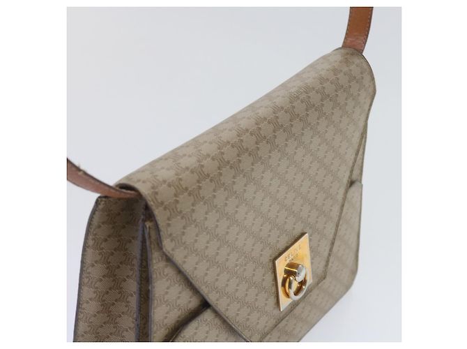Céline CELINE Borsa a tracolla in tela macadam PVC Beige Marrone Auth yk9762 - vista 6