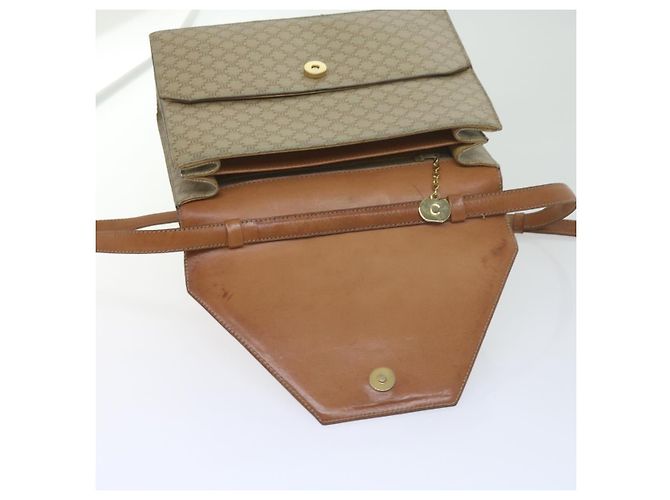 Céline CELINE Borsa a tracolla in tela macadam PVC Beige Marrone Auth yk9762 - vista 9