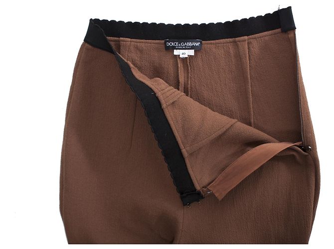 DOLCE & GABBANA, Pantalón marrón con banda elástica.. Castaño - vista 5